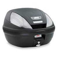 givi E370 topkoffer, Topkoffers en zijkoffers voor de moto, fumé reflectoren, zwarte cover