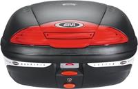 GIVI E450 Simply II topkoffer, Topkoffers en zijkoffers voor de moto, rode reflectoren, zwarte cover