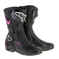 Alpinestars Stella SMX-6 V2, Sport motorlaarzen, Zwart-Roze-Wit