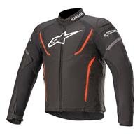 Alpinestars T-Jaws V3 Waterproof Jacket, Textiel motorjas heren, Zwart-Rood Fluo