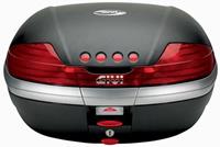 GIVI V46 topkoffer, Topkoffers en zijkoffers voor de moto, rode reflectoren, zwarte cover