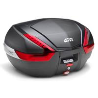 givi V47 topkoffer, Topkoffers en zijkoffers voor de moto, rode reflectoren, carbon afwerking