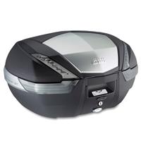 givi V47 topkoffer, Topkoffers en zijkoffers voor de moto, fumé reflectoren, aluminium afwerking