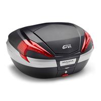 givi V56 Maxia 4 topkoffer, Topkoffers en zijkoffers voor de moto, rode reflectoren, carbon afwerking