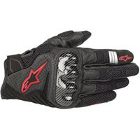 Alpinestars SMX-1 Air V2, Motorhandschoenen zomer, Zwart-Rood Fluo