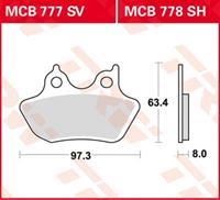 TRW SV/SH Remblokken, en remschoenen voor de moto, MCB777SV