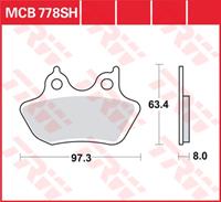 TRW Lucas Bremsbeläge Sintermetall Street MCB778SH 97,3x63,4