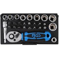 BGS TECHNIC Mini dopsleutelset 1/4, 28-delig, en accessoires