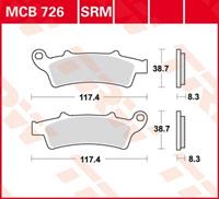 TRW Lucas Bremsbeläge organisch MCB726  117,4x38,7x8,3mm