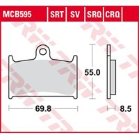 TRW Lucas Bremsbeläge Sintermetall MCB595SRT 69,8x55x8,5mm