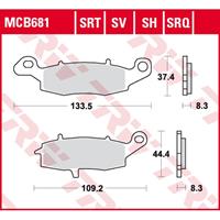 TRW SRT remblokken, en remschoenen voor de moto, MCB681SRT