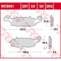 TRW Lucas Bremsbeläge Sintermetall MCB681SRT 133,5/109,2x37,