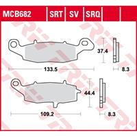 TRW Lucas Bremsbeläge Sintermetall MCB682SRT 133,5/109,2x37,