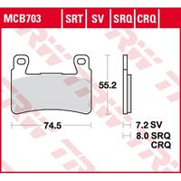 TRW SRT remblokken, en remschoenen voor de moto, MCB703SRT