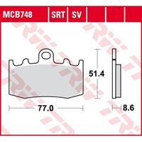 TRW SRT remblokken, en remschoenen voor de moto, MCB748SRT