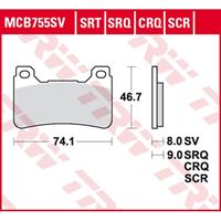 TRW Lucas Bremsbeläge Sintermetall MCB755SRT 74,1x46,7x8mm