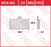 TRW CRQ remblokken, en remschoenen voor de moto, MCB602CRQ