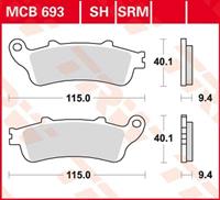 TRW Lucas Bremsbeläge organisch MCB693  115x40,1x9,4mm