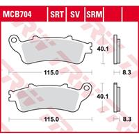 TRW Lucas Bremsbeläge Sintermetall MCB704SRT 115x40,1x8,3mm