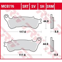 TRW Lucas Bremsbeläge Sintermetall MCB776SRT 117,6x44,9x8,8m