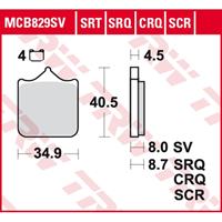 TRW SRT remblokken, en remschoenen voor de moto, MCB829SRT