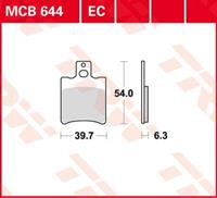 TRW Lucas Bremsbeläge organisch MCB644 39,7x54x6,6mm