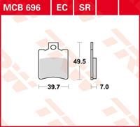 TRW Lucas Bremsbeläge organisch MCB696 39,7x49,5x7mm