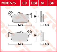 TRW Lucas Bremsbeläge organisch ECO MCB575EC 74,9x36,1x9,5 m