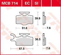 TRW Lucas Bremsbeläge organisch ECO MCB714EC 51,6/67,5x39,9/