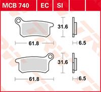 TRW Lucas Bremsbeläge organisch ECO MCB740EC 61,8x31,6x6,5mm