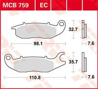 TRW Lucas Bremsbeläge organisch ECO MCB759EC 98,1/110,8x32,7