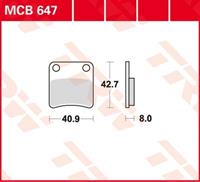 TRW Lucas Bremsbeläge organisch MCB647  40,9x42,7x8mm