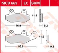 TRW Lucas Bremsbeläge organisch MCB663  76,9/96,6x41,9x9,2mm