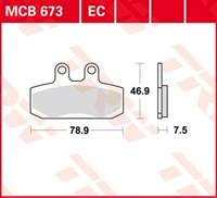 TRW Lucas Bremsbeläge organisch MCB673 78,9x46,9x7,5mm