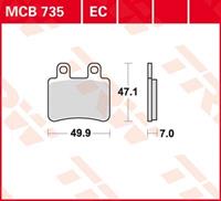 TRW Lucas Bremsbeläge organisch MCB735  49,9x47,1x7mm