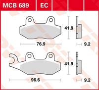 TRW Lucas Bremsbeläge organisch MCB689  76,9/96,6x41,9x9,2mm