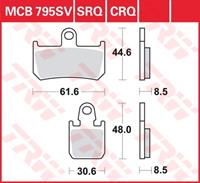 TRW CRQ remblokken, en remschoenen voor de moto, MCB795CRQ