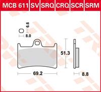 TRW SRM remblokken, en remschoenen voor de moto, MCB611SRM