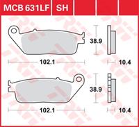 TRW Lucas Bremsbeläge Sintermetall Scooter MCB631SRM 102,1x3