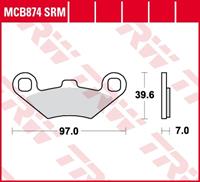 TRW Lucas Bremsbeläge Sintermetall Scooter MCB874SRM 97x39,6