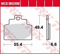 TRW Lucas Bremsbeläge Sintermetall Scooter MCB886SRM 55,4x49