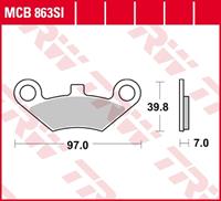 TRW Lucas Bremsbeläge Sintermetall Offroad MCB863SI 97x39,8x