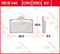 TRW Lucas Bremsbeläge organisch MCB540  69,5x50,9x8mm