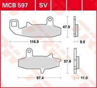 TRW Lucas Bremsbeläge organisch MCB597  116,9/97,4x47,9/57,9