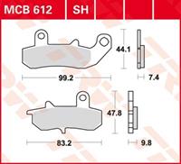 TRW Lucas Bremsbeläge organisch MCB612  99,2/83,2x44,1/47,8x