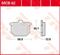 TRW Lucas Bremsbeläge organisch MCB62  66,9x49,1x12mm