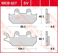 TRW Lucas Bremsbeläge organisch MCB627  88,2/104,1x46,1x9,9m