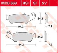 TRW Lucas Bremsbeläge organisch MCB669  94,2x34,2x7,2mm