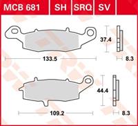 TRW Lucas Bremsbeläge organisch MCB681  133,5/109,2x37,4/44,