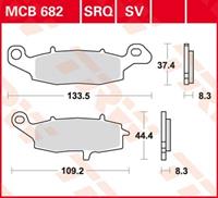 TRW Lucas Bremsbeläge organisch MCB682  133,5/109,2x37,4/44,